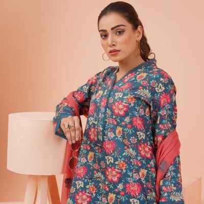 Floral Pakistani Long Dress