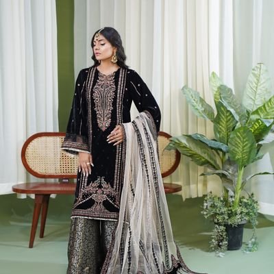 Black Traditional Pakistani Dress