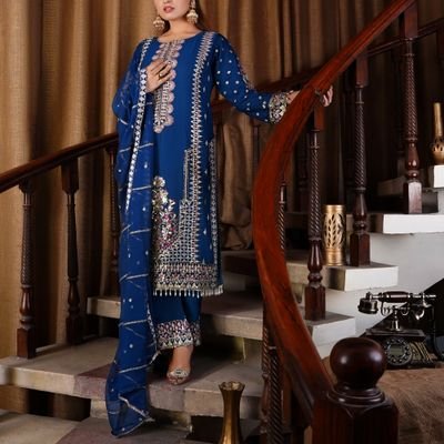 Blue Formal Salwar Kameez