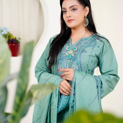 Green Traditional Pakistani Dress