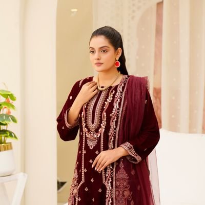 Maroon Traditional Pakistani Dress