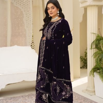 Velvet Traditional Pakistani Dress